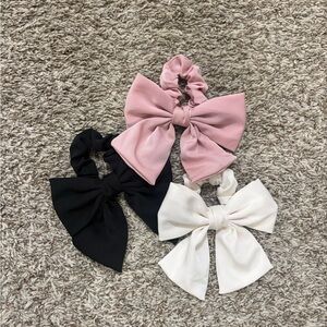 Elegant Pink, Black, and White Hair Bows for Kids or adults